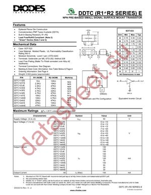 DDTC114YE-7-F datasheet  